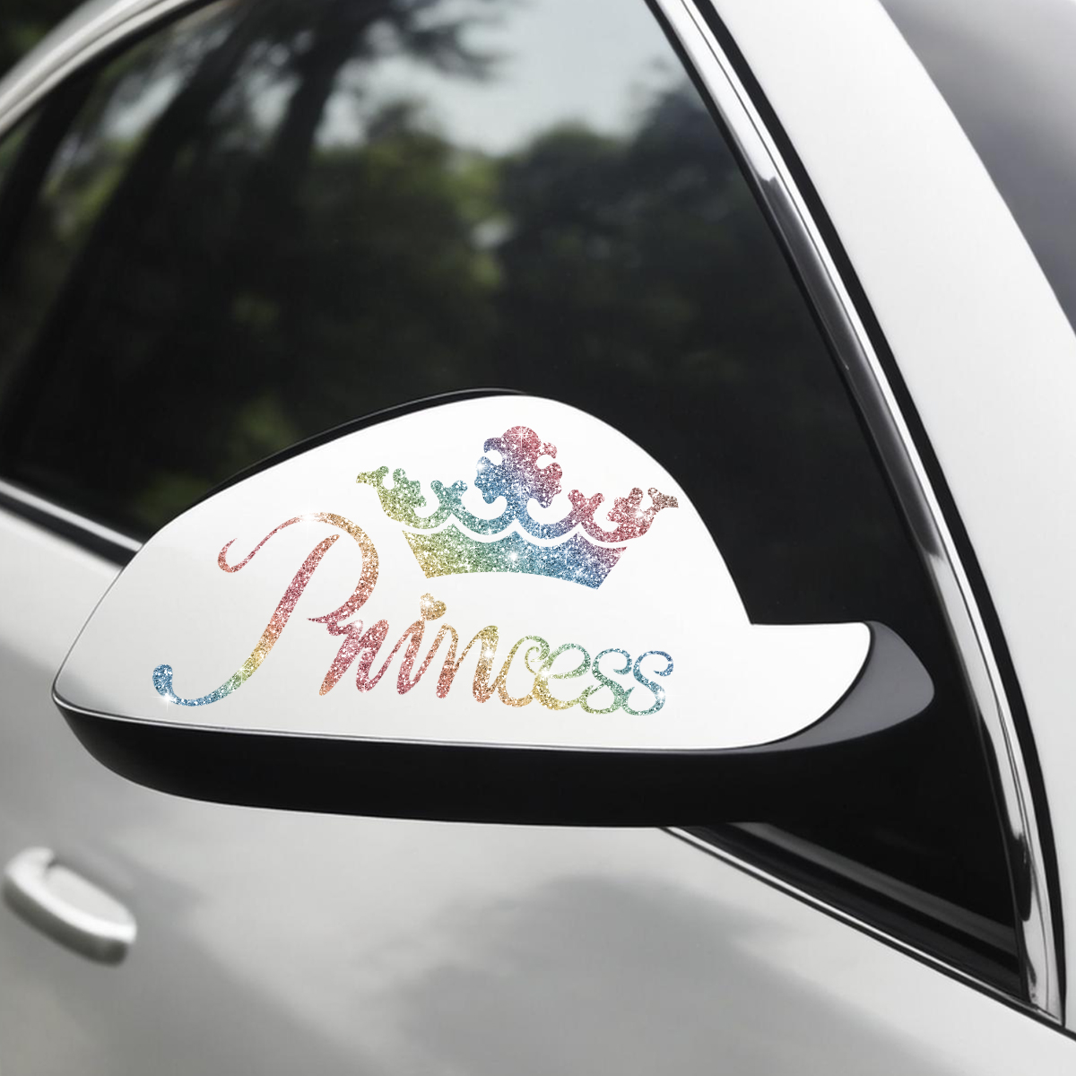 1Pc Kroon Prinses Auto Stickers Faux Diamanten Mousserende Debuut Mode Waterdichte Vinyl Stickers Auto Stickers