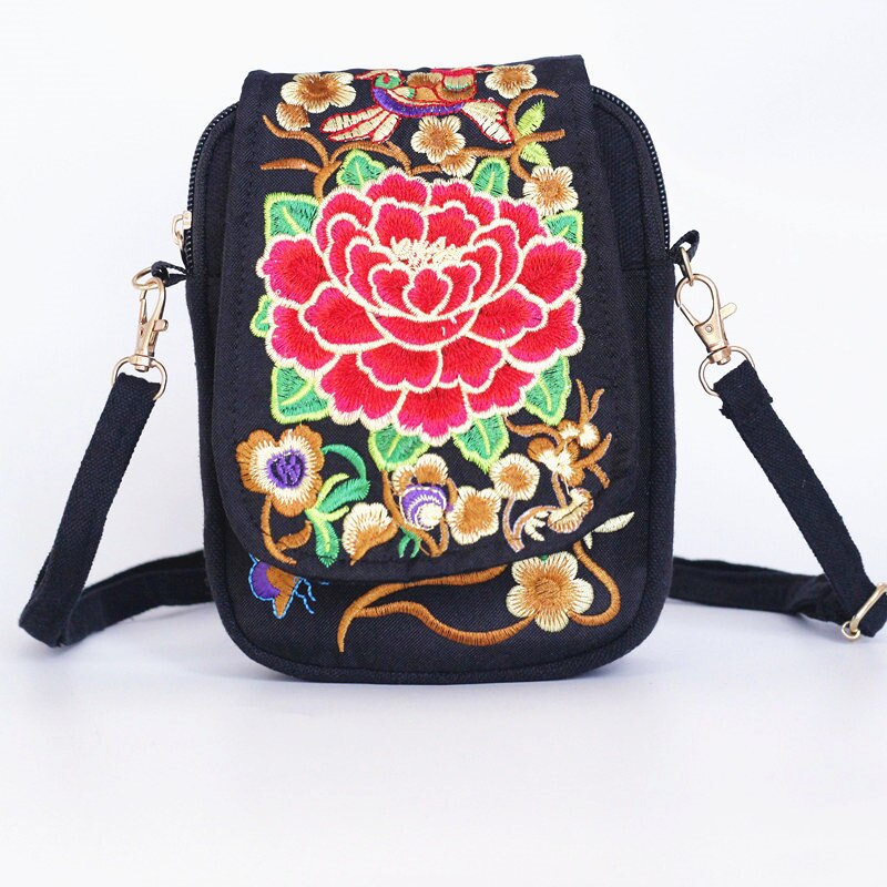 Vintage Kleine Portemonnee Met Riem Canvas Vrouwen Tassen Handgemaakte Vrouwen Mobiele Telefoon Tassen Mode Trendy Tassen