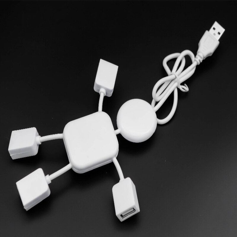 4 Port Hub High-Speed USB1.1 Humanoid Splitter Cable Adapter For Laptop PC