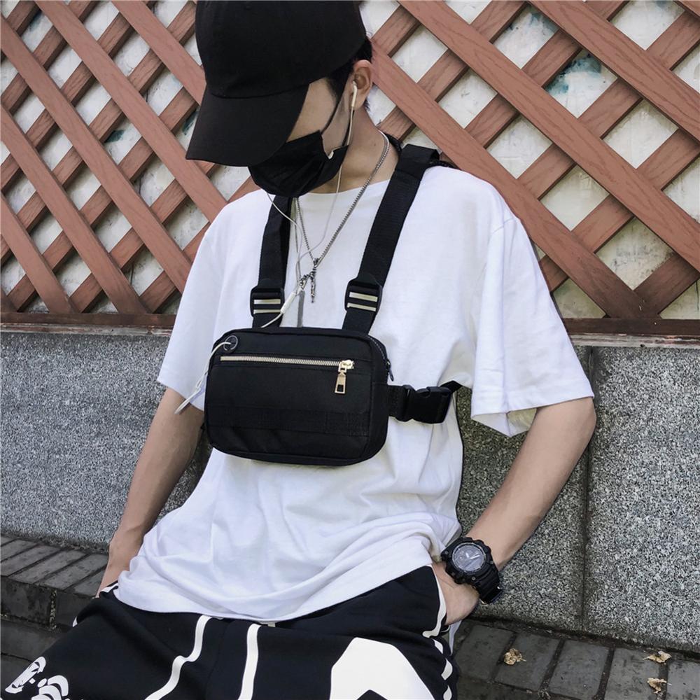 Männer Hüfte-hüpfen Brust Tasche Außen Oxford Taktische Streetwear Weste Brust Anlage Taschen Frauen Funktionale Weste Brust Dienstprogramm Pack #30
