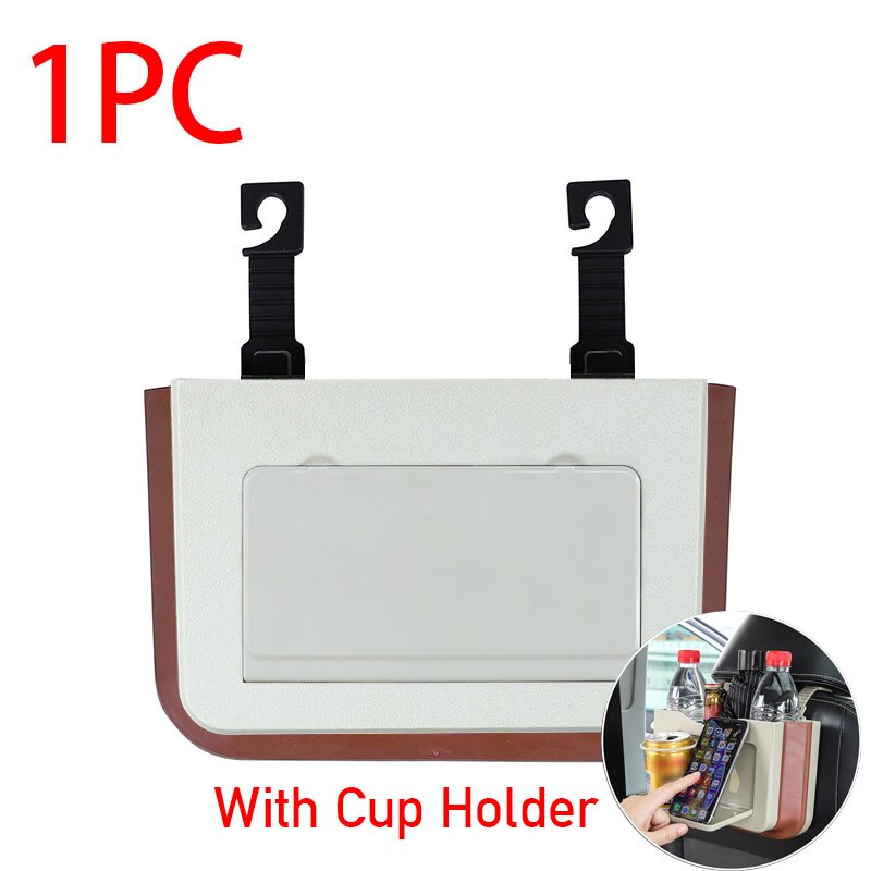 Autostoel opbergtas, waterdichte opbergzak voor de rugleuning, vuilniszak voor auto-accessoires, organizer voor sleutels, kaarten en telefoonhouder: 1pc beige geüpgraded