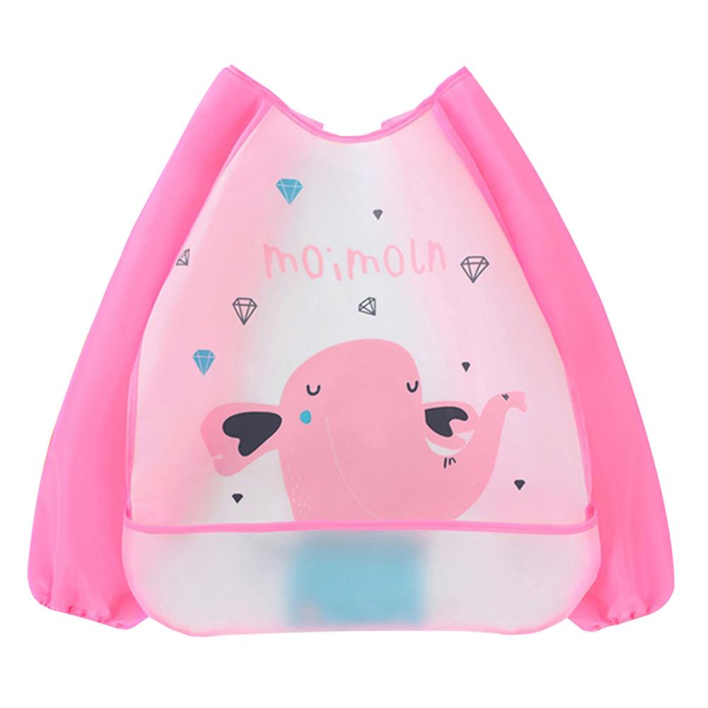 Baby Essen Bib Cartoon Wasserdicht Fleck Beständig Cape EVA Kinder Zeichnung Kittel speichel handtuch: Red