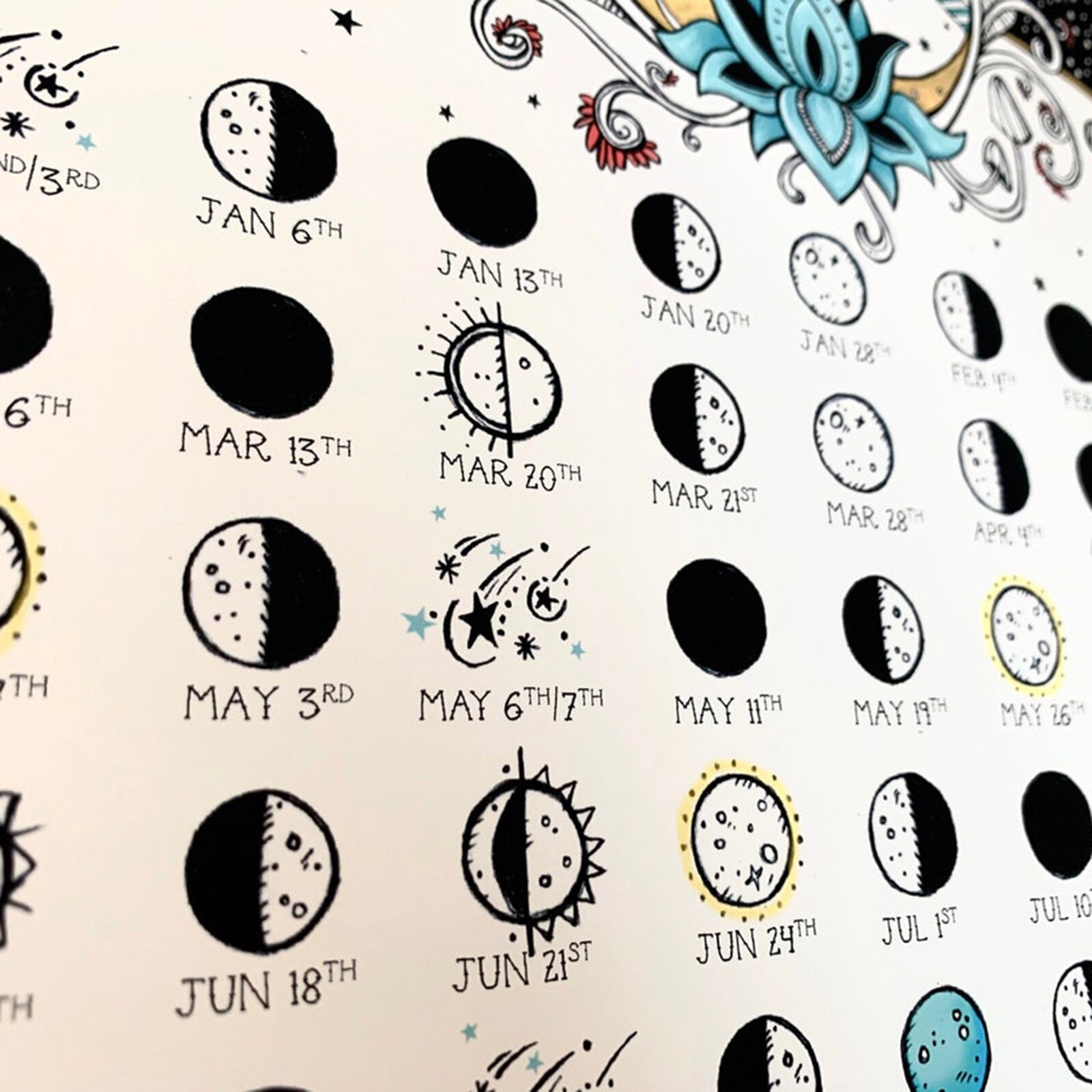 Calendar 2022 Moon Phases Space Print Lunar Calendar For Living Room Art Home Decor Wall Calendars Year