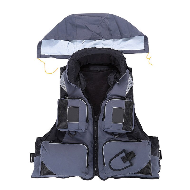 Colete salva-vidas de pesca ao ar livre natação colete salva-vidas barco para o homem adulto água esporte colete deriva colete salva-vidas rolamento vela 110 kg: grey / XXL