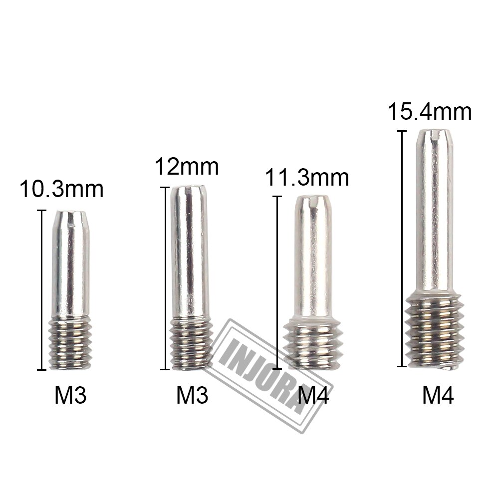 Injora 10 個ステンレス鋼ため M3 M4 ヘッドレス六角ネジ 1/10 rc 車クローラ