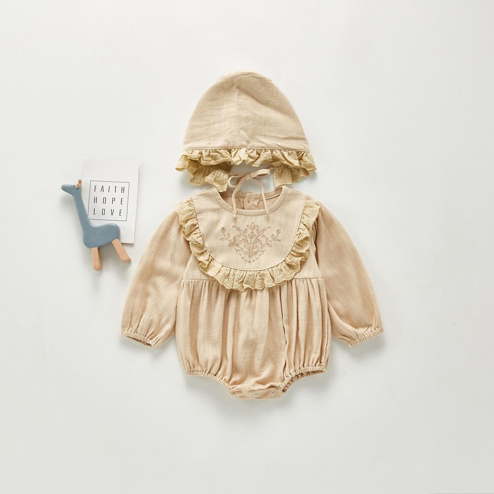 MILANCEL 2021 primavera bambino corpo la moda bambino piccolo ragazzi completo da uomo fiore ricamo infante ragazze Abiti bambino completo da uomo: cachi / 12m