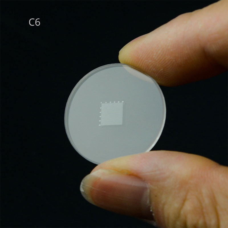 1pc Optical Glass Microscope Eyepiece Reticle Cross Line Ocular Graticula Micrometer Grid Calibration Slide for Measurement
