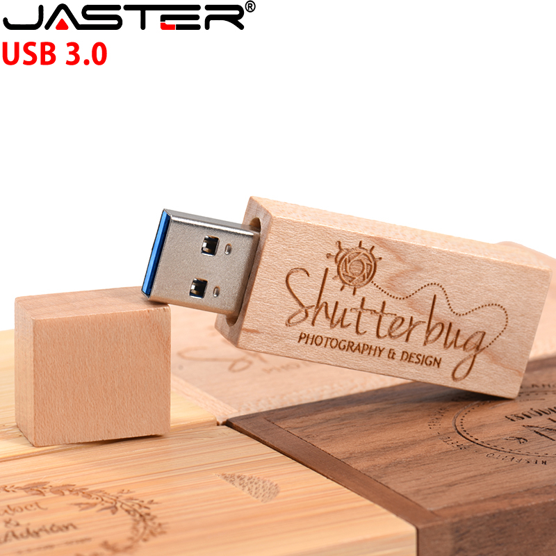 gratis tilpasset logo høyhastighets usb-minnepinne i tre 3.0 stk. 128gb stk. bryllupsminnepinner 64gb stk . fotominnepinne u-disk 16gb 32gb