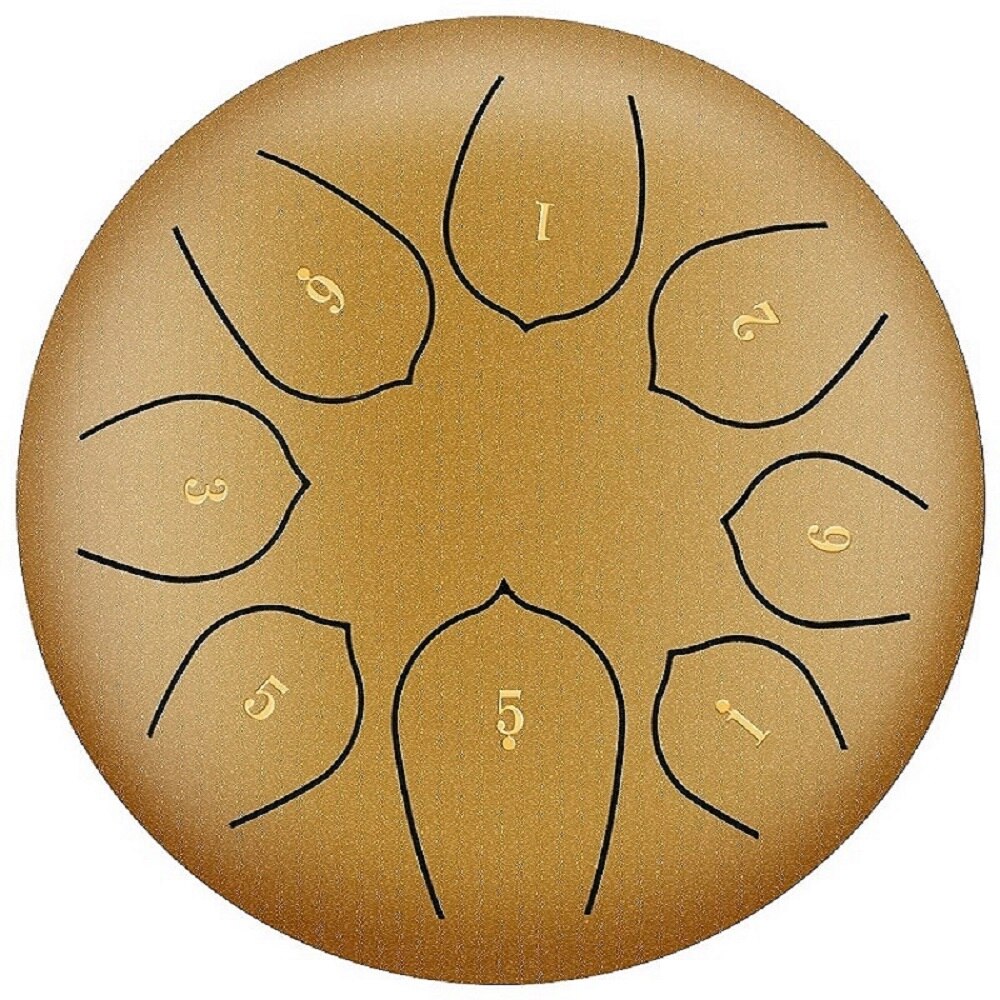 8inch Tongue Percussion Drum Handpan Instrument Purify Your Mind and Soul Musical Instruments: Gold