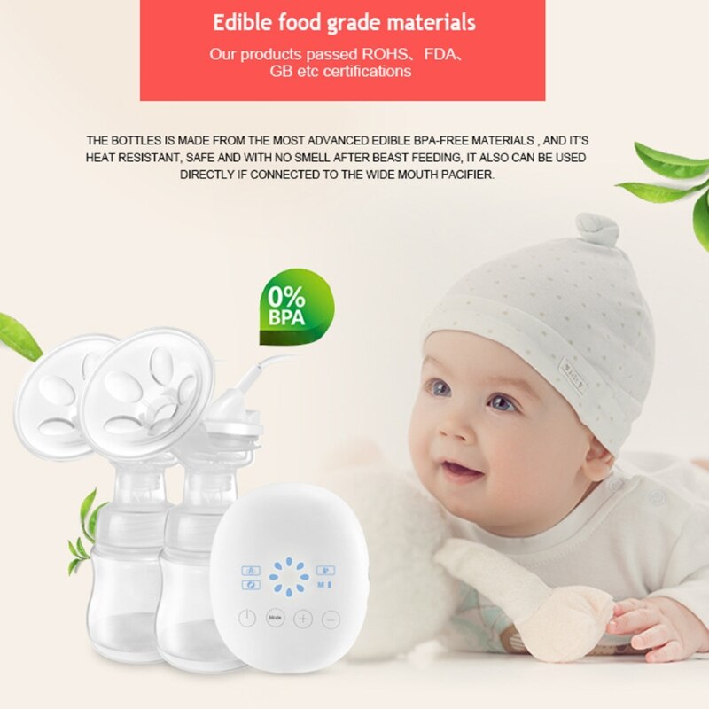 Electric Powerful Double Breast Pump LCD Display USB Maternal Suction Milk Extractor Baby Breastfeeding Automatic Milker