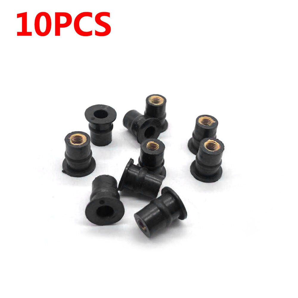 50/100 pièces M5 caoutchouc bien écrou 5 Mm métrique moto pare-brise bien écrou contre-écrou laiton écrou fort robuste motos accessoires: 10pcs