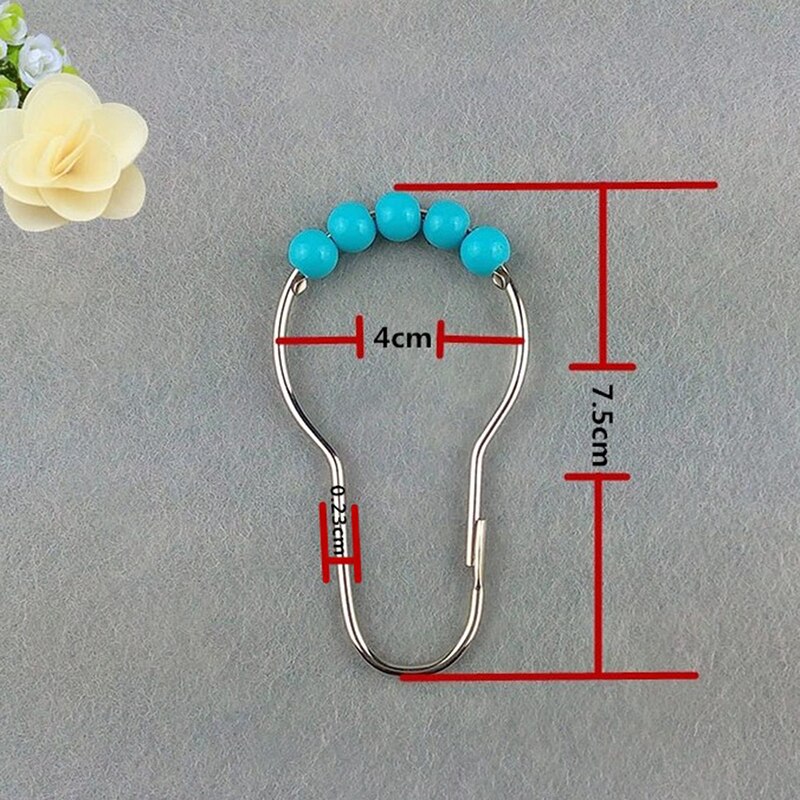 12x anillos de Metal de cortina ganchos colgantes cortinas varillas poste gasa anillos de servicio pesado