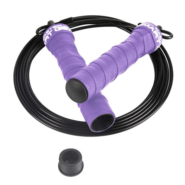 Vitesse réglable corde à sauter entraînement de force corde à sauter poignée antidérapante cordes à sauter gymnase meilleur pour la boxe MMA entraînement: Purple