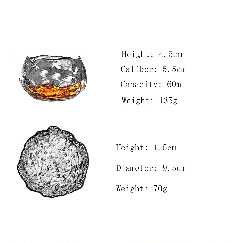 Irregular Glass Tea Cup Kung Fu Japanese Cup Coffee Afternoon Tea Set For Kitchen Drinkware Transparent Hammer Cups Coasters