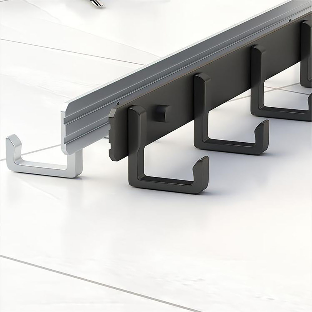 Perchero de pared para el hogar, ganchos negros para colgar ropa, colgador de toallas, gancho para bata de baño, accesorios de cocina de alta resistencia