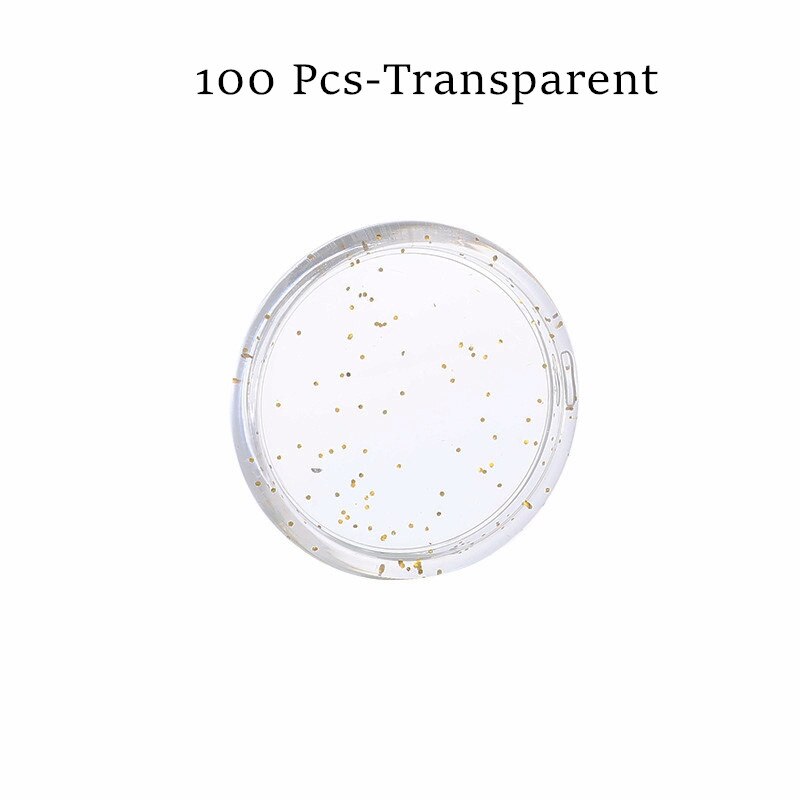 100 Stuks Solid Candy Kleur Gelukkig Planner Disc Voor Notebooks 35Mm Diy Discbound Discs Paddestoel Loose Leaf Binder Voor planner: 100 Pcs -Transparent