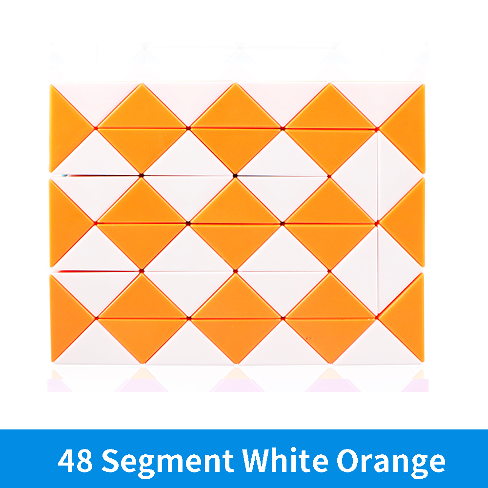 Qiyi 3D Magico Righello Cubo di 24/36/48 Segmenti Cubo Magico Serpente Torsione Cubo di Puzzle Bambino Giocattoli Educativi per I Bambini: 48 white orange