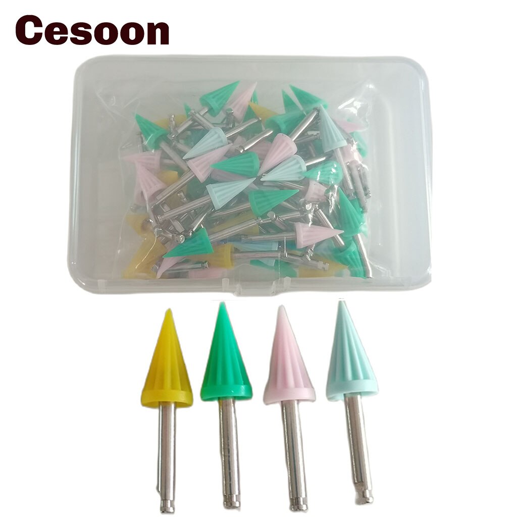 Dental Polishing Cup Latch Type Rubber Prophy Tooth Polish Cups Polishing Brush For Low Speed Handpiece 100/144Pcs Dentist Tools: 100Pc Mixed