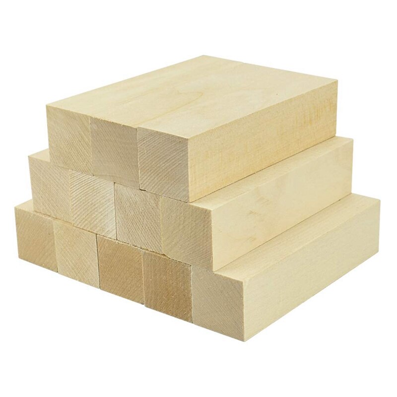 Whittling and Carving Wood Blocks Unfinished Wood Blocks Basswood Carving Blocks Soft Wood Set for Carving Beginners: Default Title