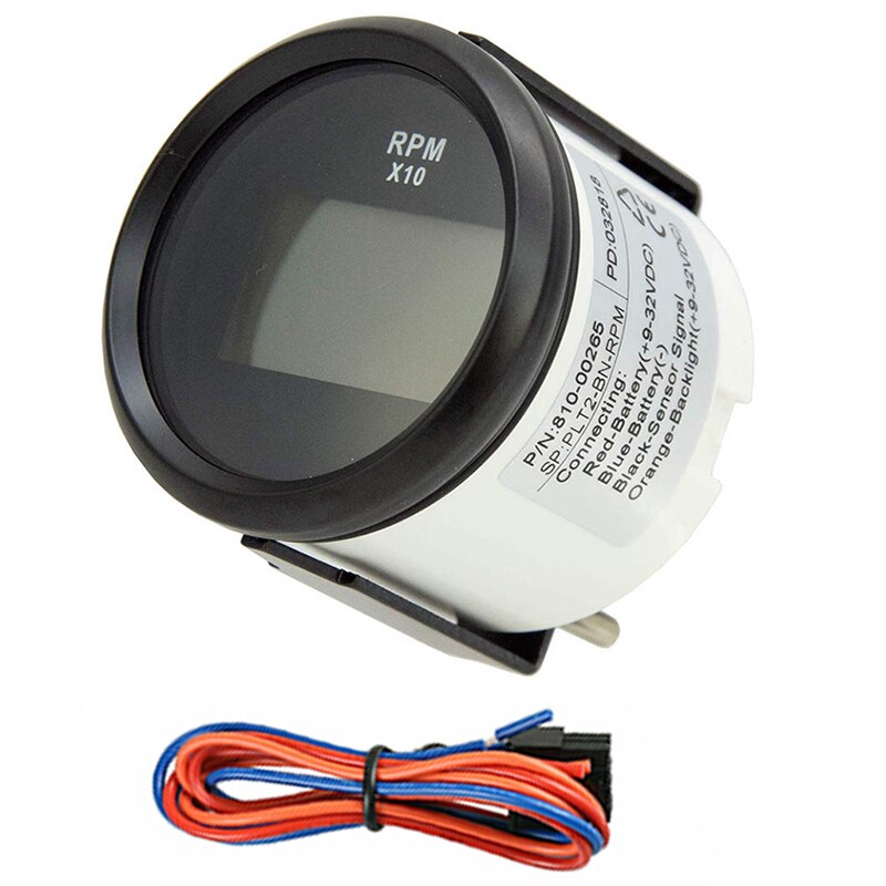 Boat LED Digital Tachometer Engine Hour Meter Marine Outboard RV RPM Meter Gauge