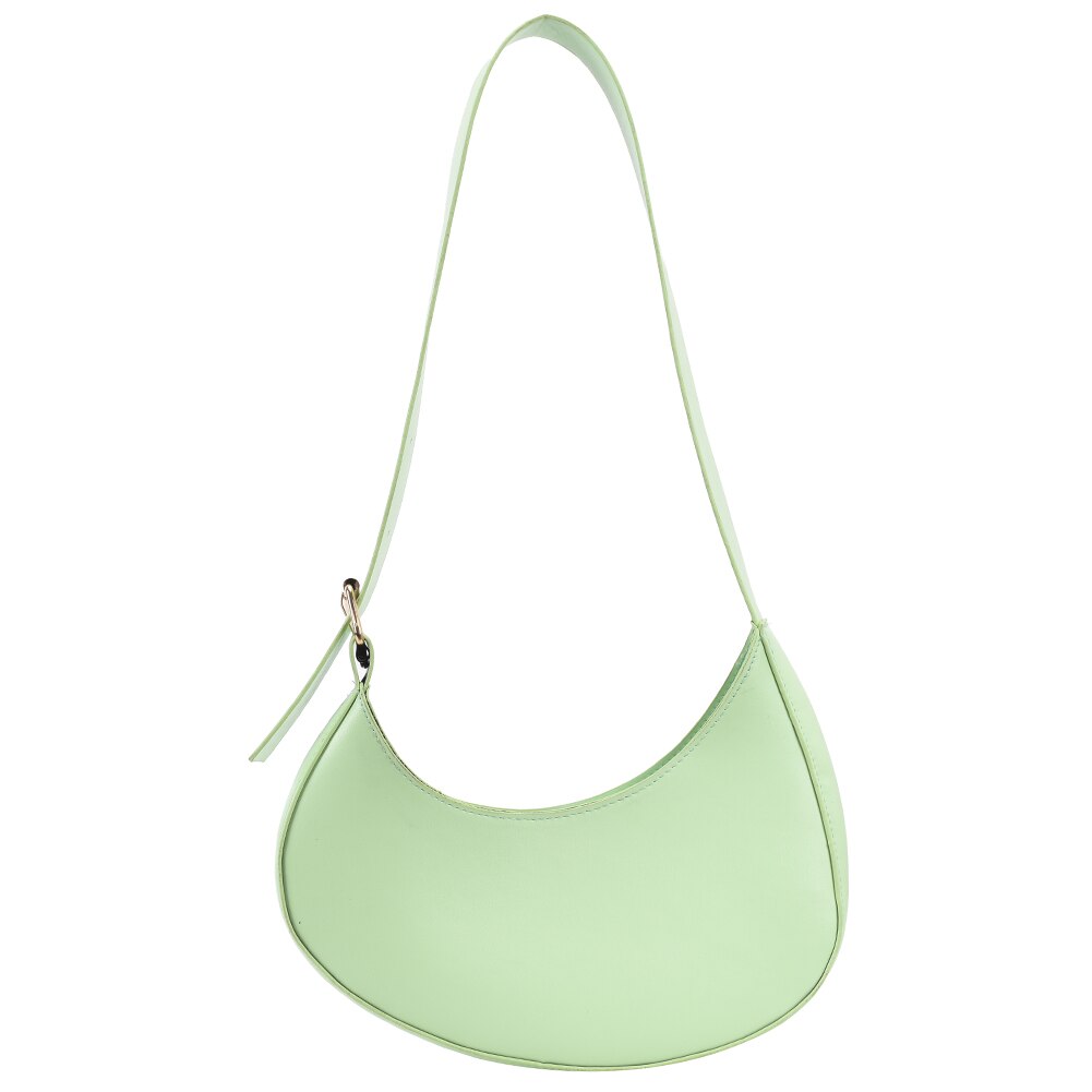 Mode Vrouwen Effen Kleur Pu Lederen Schoudertas Onderarm Tassen Casual Alle-Match Hobos Tas Elegante Dames Top-Handvat kleine Handtassen: green