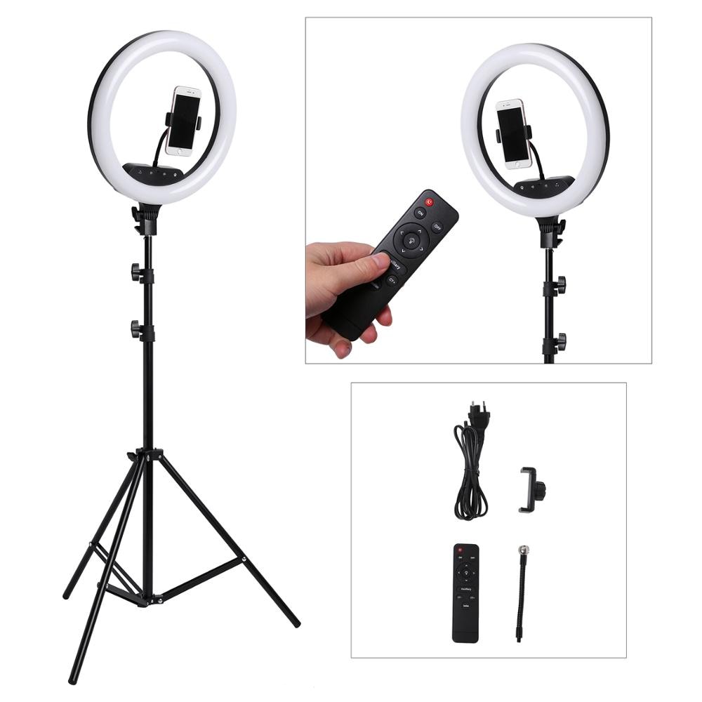 Photography LED Selfie Ring Light Remote Control 14inch 36cm Dimmable Camera Phone Ring Lamp With Tripod For Makeup Video Live