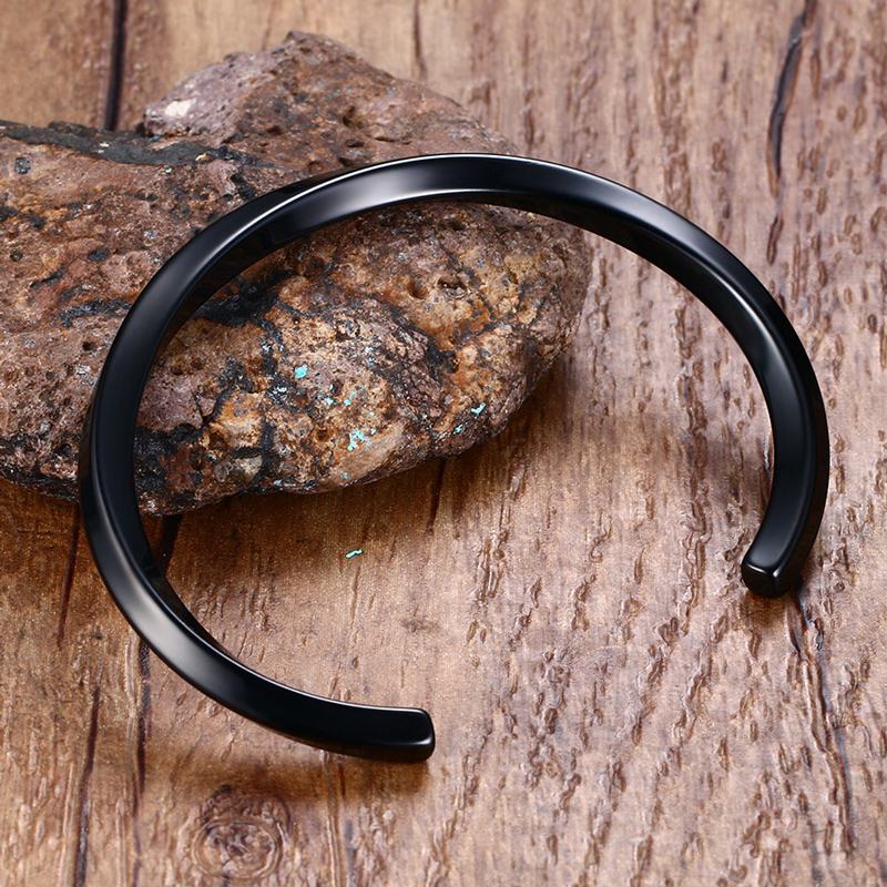 Vnox retro skręcone projekt bransoletka mankiet dla kobiet M bius zespół Pulseiras biżuteria dla obu płci ze stali nierdzewnej: Czarny pistolet platerowany