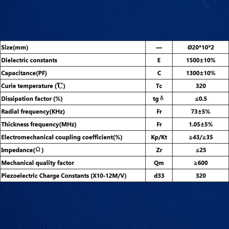 Piezoelectric Ring 20*10*2mm-PZT4 Piezo Ceramic Chips Ultrasonic Cleaning Transducer PZT Receiving Sensor Crystal Transmission