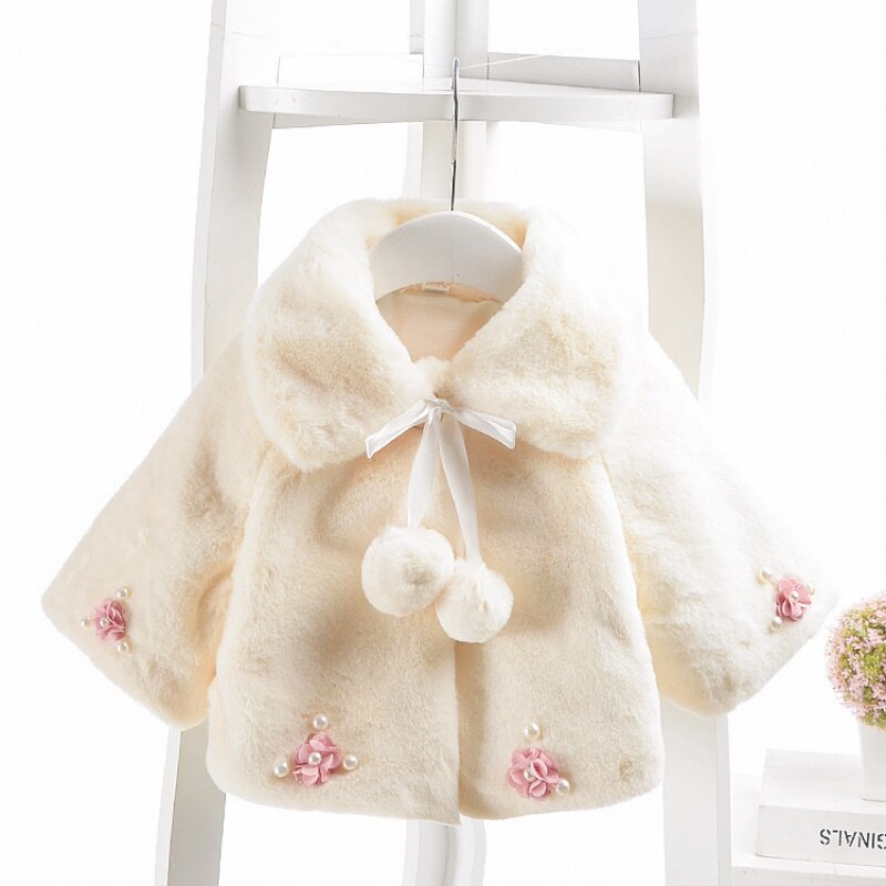 Infant Baby Girls Coat 0-3T Spring Winter Warm Baby Girl Clothes Cute Coat Cloak Jacket Cute Kids Flower Pattern Outerwear