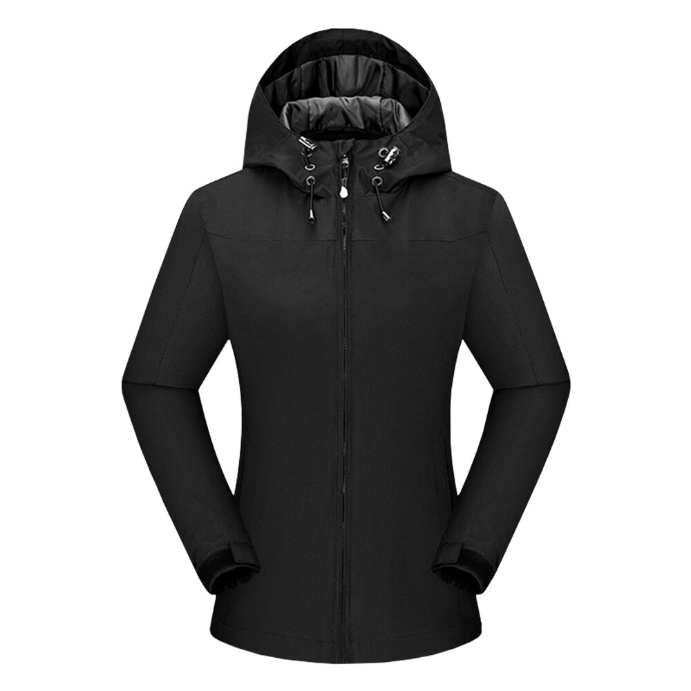 Women Mountain Waterproof Shell Jacket Ski Jacket Windproof Jacket Winter Warm Jacket for Camping Hiking Skiing: Black / 4XL