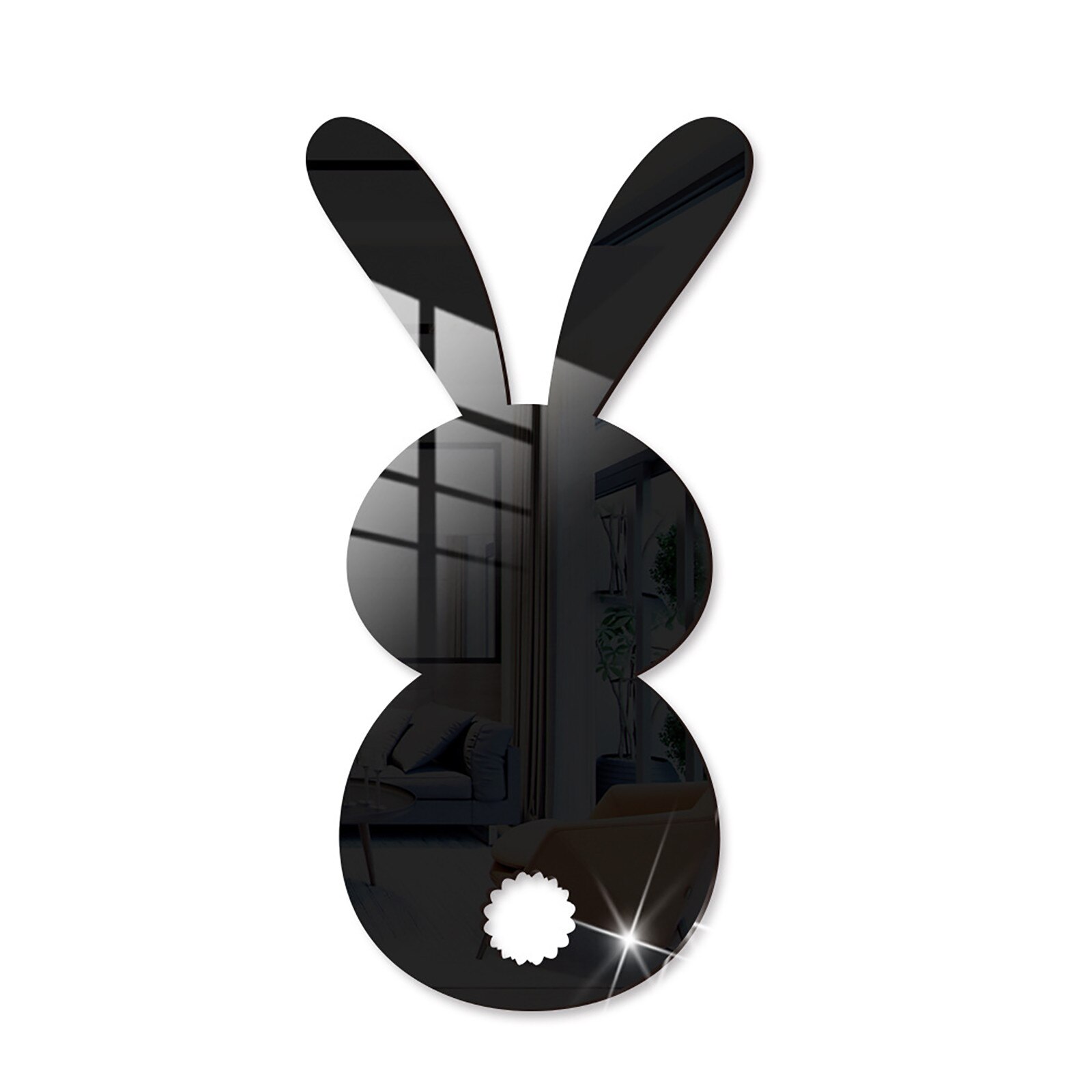 Lapin de pâques le sol est décoré avec des autocollants muraux lapin de pâques décor à la maison miroir autocollant lapin forme autocollant: A