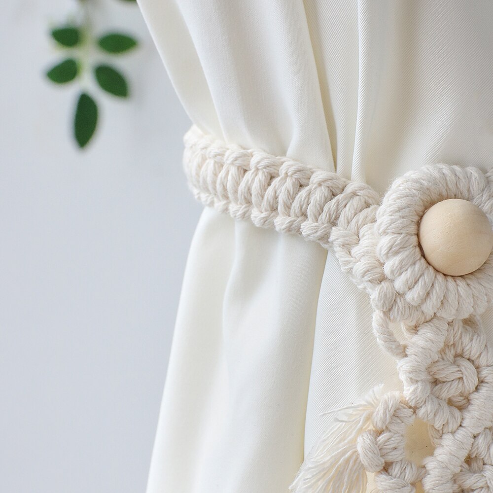 2-pack macrame gordijn tiebacks decoratief gordijn met kraal raambanden kawaii boho kamer decor woonkamer huisdecoratie cadeau