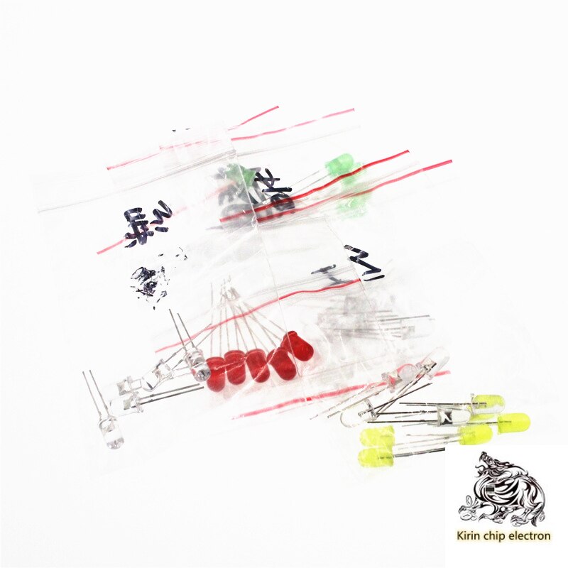 40pcs/lot package 3MM LED package 8 kinds of LED package 5 each