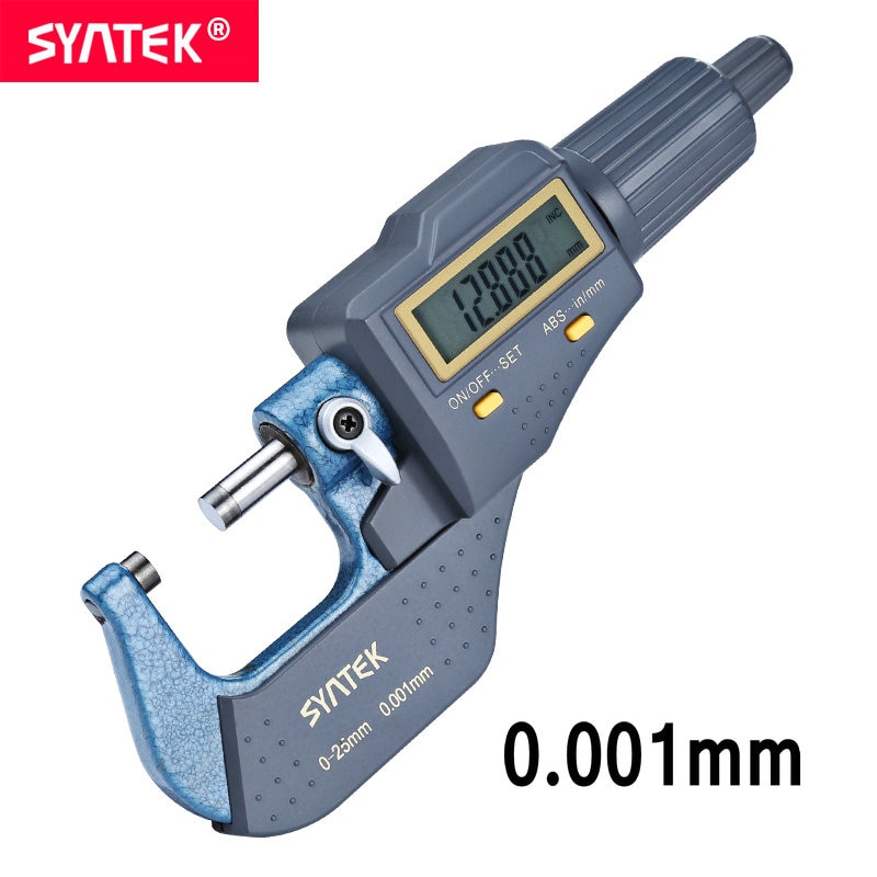 Syntek 0.001mm 0-25mm Micron Digitale Buitenmicrometer Elektronische Micrometer Gauge Professionele Industriële CE Meetinstrumenten