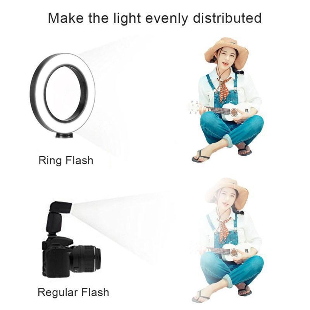 7,9 Zoll Dimmbare Selfie LED Ring Licht Mit Stativ Telefon Halfter Halterung Für IPhone X 8 7 6 Plus smartphone Fotografie
