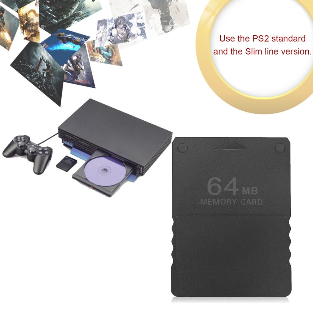 For PS2 8MB/64MB/128MB Memory Card Memory Expansion Cards Suitable for Sony Playstation 2 PS2 Black 8/128M Memory Card