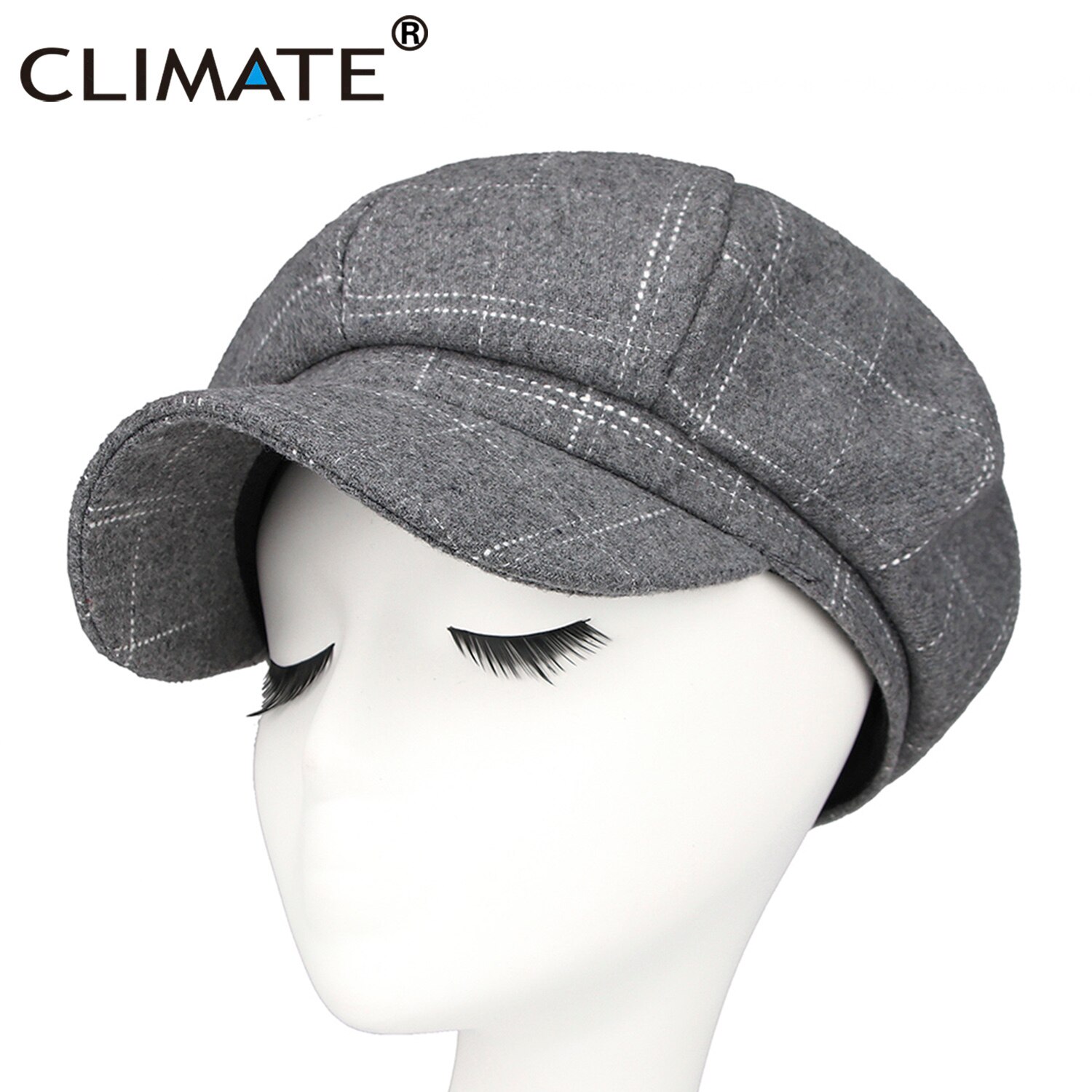 Klimat kvinnor åttakantig mössa keps vår tidningspojke baskerkeps kvinna rutig keps rutor yllehatt keps för tjejer kvinnor dam