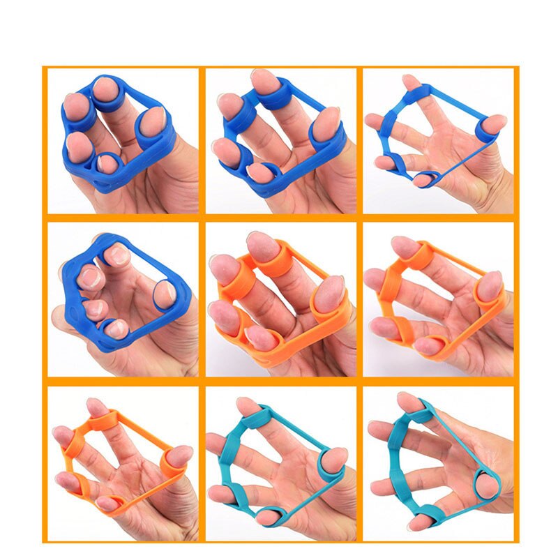 3PCS Finger Gripper Silicone Hand Gripper Resistance Band Hand Grip Wrist Stretcher Finger Expander Strength Trainer Exercise