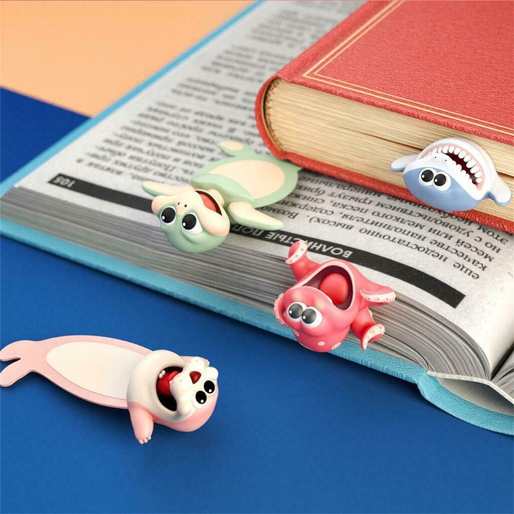 Ocean Seris Animals Squashed Shark Octopus Turtle Bookmarks Funny Diy Decoration Book Mark Page Stationery Student Supply #W2
