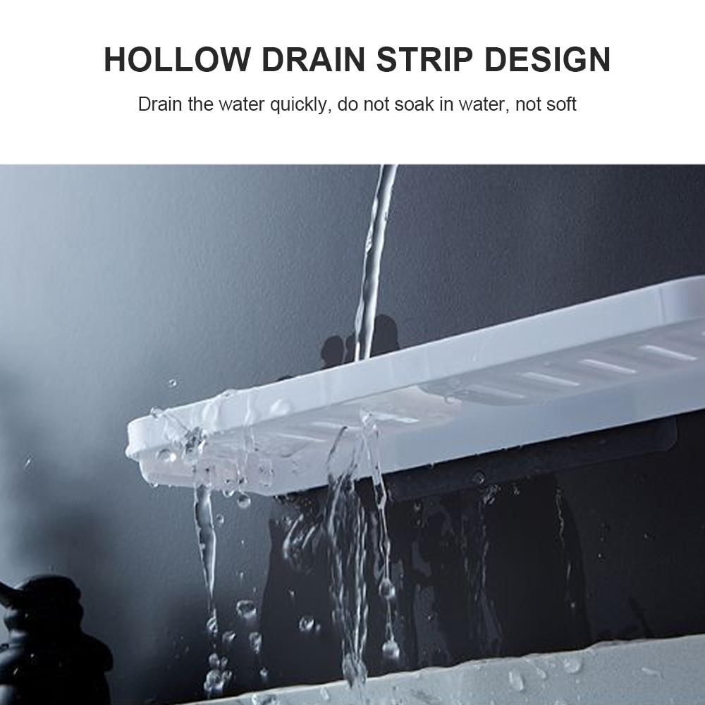 Doble rejilla cajón montado en la pared jabonera doble drenaje jabonera baño ducha jabonera bandeja estante de almacenamiento