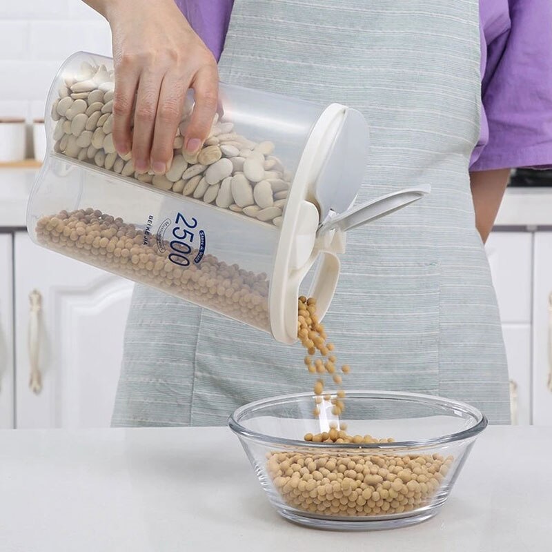 1Pc Transparant Voedsel Opbergdoos Keuken Opbergdoos Graan Opslagtank Vochtbestendige Verzegelde Blikken Organisatoren Keuken Benodigdheden