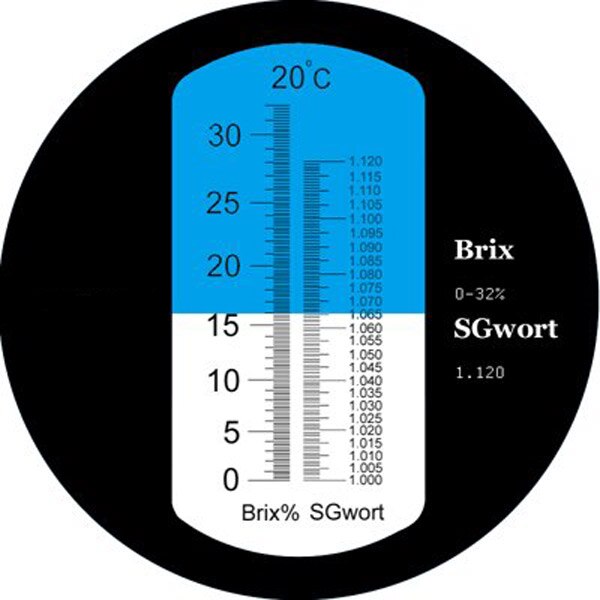 Refraktometer Bahre Würze wein Brix refraktometer ATC SG 1,000-1,120 und Brix 0-32%, refraktometer zucker Wein Bahre obst