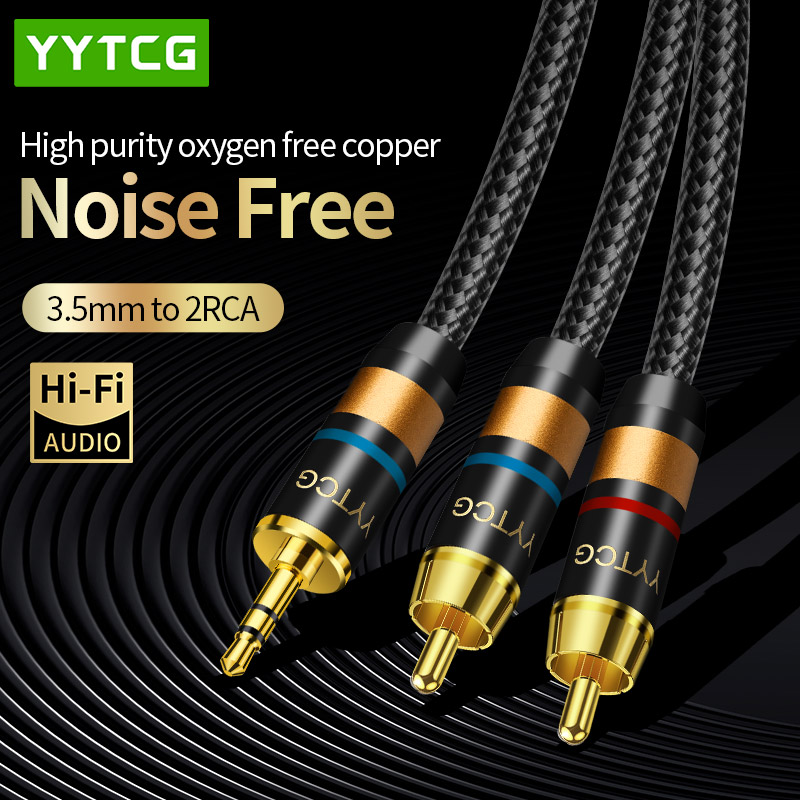 RCA Kabel HiFi Stereo 3.5mm naar 2RCA Audio Kabel voor Versterker Mobiele Telefoon Computer Desktop Audio AUX RCA Jack 3.5 Y Splitter