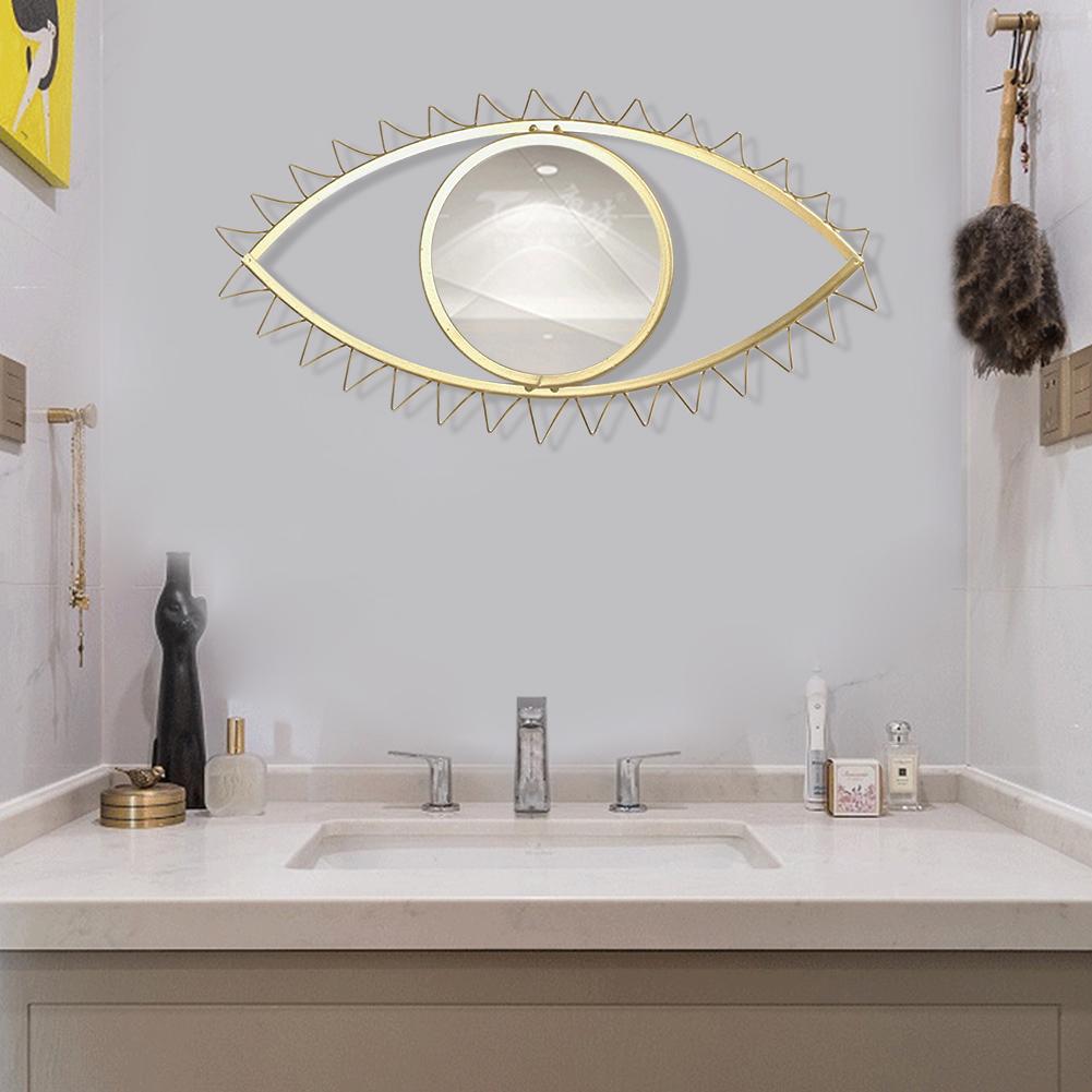 Jern håndværk øje form dekoration spejl stue foto væg dekoration badeværelse toilet makeup spejl