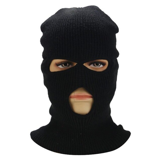 Unisex Cycling Face Mask 3 Holes Winter Neon Mask Cycling Mask Outdoor Halloween Caps Motorcycle Bicycle Ski Cycling Scarf Masks: Black
