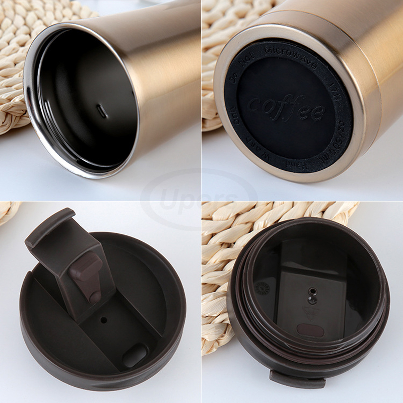 UPORS Neue 500 ml Kaffee Becher Edelstahl Thermos Tasse Doppel Zauberstab Kaffee Tee Bahre Becher Wasser Flasche Thermocup draussen reise Becher