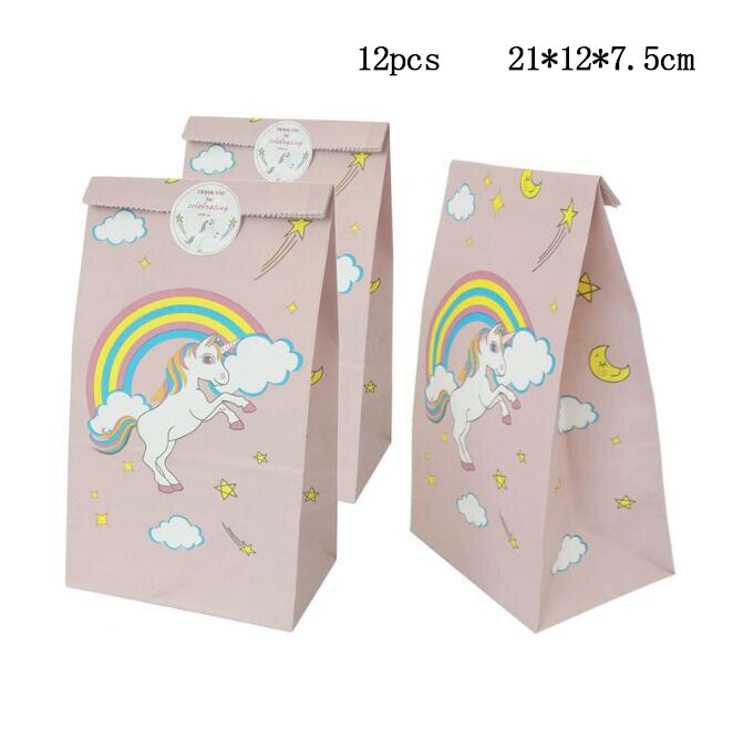 10pcs Kraft Paper Unicorn candy box Bags Sweets Candy Packing Pouches wedding baby kid birthday party decor Wrapping Supply: unicorn candy bag