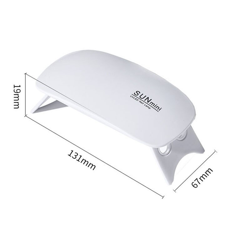 Mini secador de uñas , lámpara Led UV de 6W, con Cable USB, herramientas portátiles de manicura para esmaltes a base de Gel, color blanco y rosa