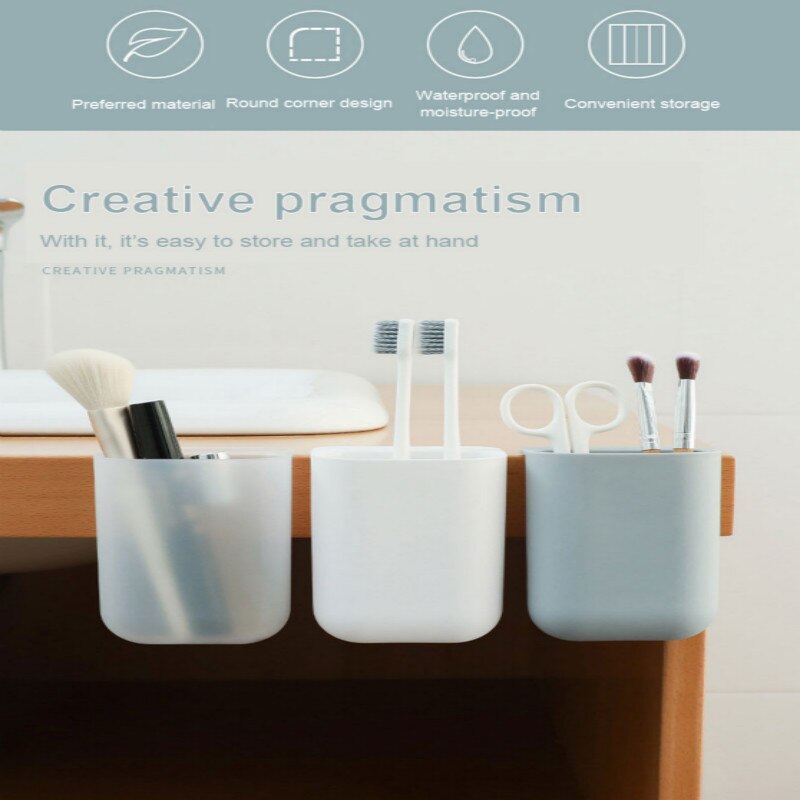 Pasteable Pen Holder Large Capacity Desk Pen Holder Home Office Organiser Desk Organizer