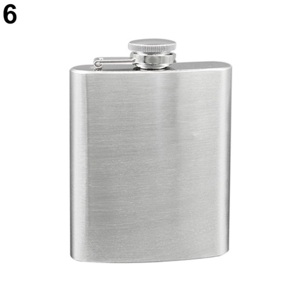 Hip Flask Pocket Stainless Steel Alcohol Wine Liquor Whiskey Screw Cap Outdoor Travel Portable Useful Drinker Bottle Drinkware: 6 Oz